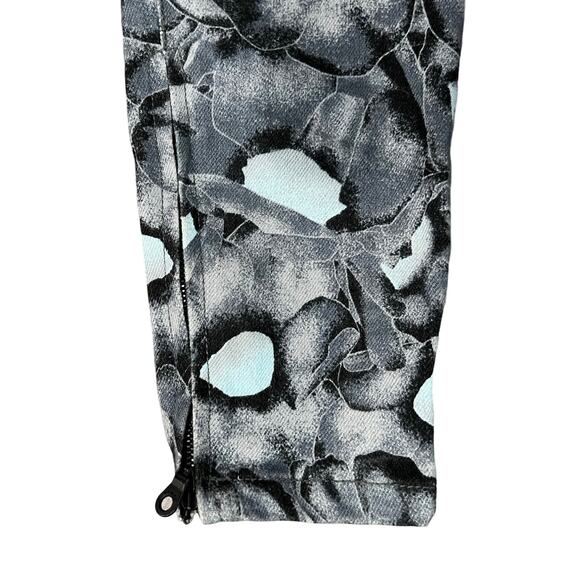 Kenzo Gray Black Blue Iridescent Floral Zip Ankle Stretch Skinny Jeans Sz 38 / 8 - Picture 11 of 12